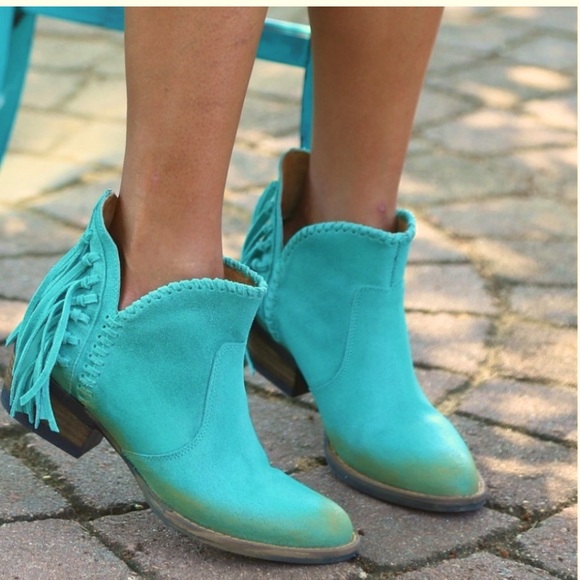 FGF Circle G ankle western boots in turquoise size 9,5 worn once - Picture 1 of 11